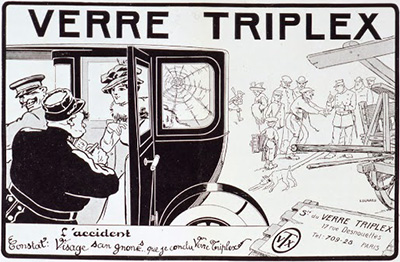 verre Triplex, pubilité, 1913